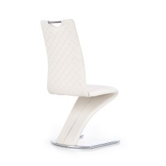 Scaun living/sufragerie Halmar K291, cadru metal,  stil modern, 45x63x101x48cm, piele, alb