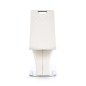 Scaun living Emma, tapitat cu piele ecologica, modern, cadru metalic, baza tip U, alb Scaun living Emma, tapitat cu piele ecologica, modern, cadru metalic, baza tip U, alb