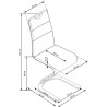 Scaun living/sufragerie Halmar K291, cadru metal, stil modern, 45x63x101x48cm, piele, alb