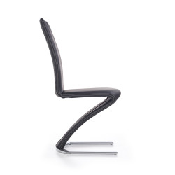 Scaun living/sufragerie Halmar K291, cadru metal,  stil modern, 45x63x101x48cm, piele, negru
