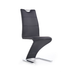 Scaun living/sufragerie Halmar K291, cadru metal,  stil modern, 45x63x101x48cm, piele, negru