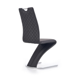 Scaun living/sufragerie Halmar K291, cadru metal,  stil modern, 45x63x101x48cm, piele, negru