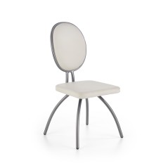 Scaun living/sufragerie Halmar K298, cadru metal, stil modern, 45x56x98x46cm, piele, gri