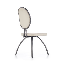 Scaun living/sufragerie Halmar K298, cadru metal,  stil modern, 45x56x98x46cm, piele, gri