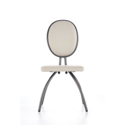 Scaun living/sufragerie Halmar K298, cadru metal,  stil modern, 45x56x98x46cm, piele, gri