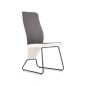 Scaun modern cu cadru metalic, tapiterie piele ecologica, sezut 43x44x5 cm, alb/gri