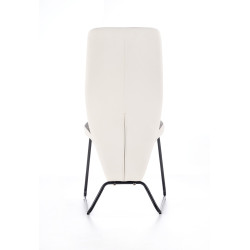 Scaun living/sufragerie Halmar K300, cadru metal,  stil modern, 45x57x96x46cm, piele, alb/gri