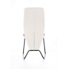 Scaun living/sufragerie Halmar K300, cadru metal,  stil modern, 45x57x96x46cm, piele, alb/gri