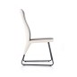 Scaun modern cu cadru metalic, tapiterie piele ecologica, sezut 43x44x5 cm, alb/gri