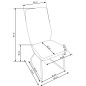 Scaun modern cu cadru metalic, tapiterie piele ecologica, sezut 43x44x5 cm, alb/gri
