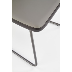 Scaun living/sufragerie Halmar K300, cadru metal,  stil modern, 45x57x96x46cm, piele, negru/gri