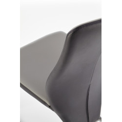 Scaun living/sufragerie Halmar K300, cadru metal,  stil modern, 45x57x96x46cm, piele, negru/gri