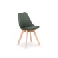 Scaun scandinav Nathan, amplasare living/dining, cadru lemn, tapiterie textila, verde