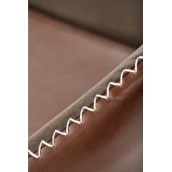 Scaun living/sufragerie Halmar K304, cadru metal,  stil modern, 57x59x81x47cm, piele, maro
