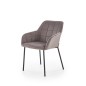 Fotoliu matlasat Grace, amplasare sufragerie, modern, picioare metal, tesatura catifea, gri Fotoliu matlasat Grace, amplasare sufragerie, modern, picioare metal, tesatura catifea, gri