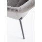 Fotoliu matlasat Grace, amplasare sufragerie, modern, picioare metal, tesatura catifea, gri Fotoliu matlasat Grace, amplasare sufragerie, modern, picioare metal, tesatura catifea, gri