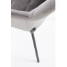 Scaun living/sufragerie Halmar K305, cadru metal, spatar matlasat, stil modern, 58x57x80x46cm, piele, gri