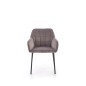 Fotoliu matlasat Grace, amplasare sufragerie, modern, picioare metal, tesatura catifea, gri Fotoliu matlasat Grace, amplasare sufragerie, modern, picioare metal, tesatura catifea, gri