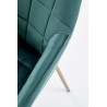 Scaun living/sufragerie Halmar K306, cadru metal, spatar matlasat, stil modern, 58x57x80x46cm, piele, verde