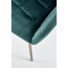 Scaun living/sufragerie Halmar K306, cadru metal, spatar matlasat, stil modern, 58x57x80x46cm, piele, verde