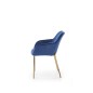 Fotoliu Gold Velvet, cadru metalic, tapiterie catifea, stil glamour, bleumarin