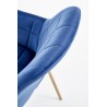 Scaun living/sufragerie Halmar K306, cadru metal, spatar matlasat, stil modern, 58x57x80x46cm, piele, albastru