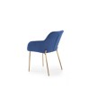 Scaun living/sufragerie Halmar K306, cadru metal, spatar matlasat, stil modern, 58x57x80x46cm, piele, albastru