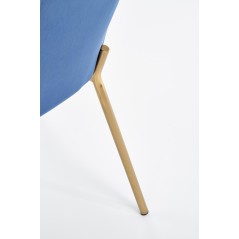 Scaun living/sufragerie Halmar K306, cadru metal, spatar matlasat, stil modern, 58x57x80x46cm, piele, albastru