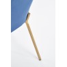 Scaun living/sufragerie Halmar K306, cadru metal, spatar matlasat, stil modern, 58x57x80x46cm, piele, albastru