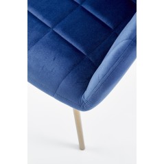 Scaun living/sufragerie Halmar K306, cadru metal, spatar matlasat, stil modern, 58x57x80x46cm, piele, albastru