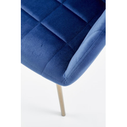 Scaun living/sufragerie Halmar K306, cadru metal, spatar matlasat, stil modern, 58x57x80x46cm, piele, albastru