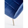 Scaun living/sufragerie Halmar K306, cadru metal, spatar matlasat, stil modern, 58x57x80x46cm, piele, albastru