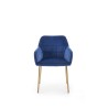 Scaun living/sufragerie Halmar K306, cadru metal, spatar matlasat, stil modern, 58x57x80x46cm, piele, albastru