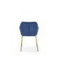 Fotoliu Gold Velvet, cadru metalic, tapiterie catifea, stil glamour, bleumarin