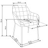 Scaun living/sufragerie Halmar K306, cadru metal, spatar matlasat, stil modern, 58x57x80x46cm, piele, albastru