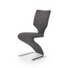 Scaun living/sufragerie Halmar K307, cadru metal, stil modern, 46x62x95x49cm, textil, gri