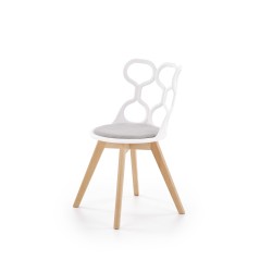 Scaun living/sufragerie Halmar K308, cadru lemn,  stil modern, 43x50x80x45cm, polipropilena/textil, gri