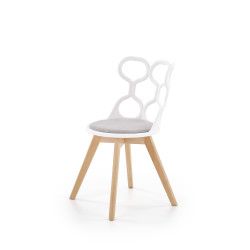 Scaun living/sufragerie Halmar K308, cadru lemn,  stil modern, 43x50x80x45cm, polipropilena/textil, gri