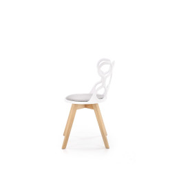 Scaun living/sufragerie Halmar K308, cadru lemn,  stil modern, 43x50x80x45cm, polipropilena/textil, gri