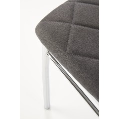 Scaun living/sufragerie Halmar K309, cadru metal,  stil modern, 43x57x97x47cm, textil, gri