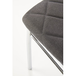 Scaun living/sufragerie Halmar K309, cadru metal,  stil modern, 43x57x97x47cm, textil, gri