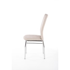 Scaun tapitat dining, metalic, material textil, stil modern, 43x57x97x47 cm, bej