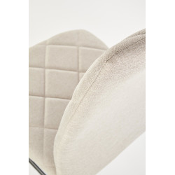 Scaun living/sufragerie Halmar K309, cadru metal,  stil modern, 43x57x97x47cm, textil, bej
