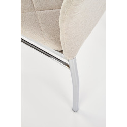 Scaun living/sufragerie Halmar K309, cadru metal,  stil modern, 43x57x97x47cm, textil, bej