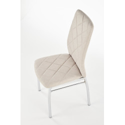 Scaun living/sufragerie Halmar K309, cadru metal,  stil modern, 43x57x97x47cm, textil, bej