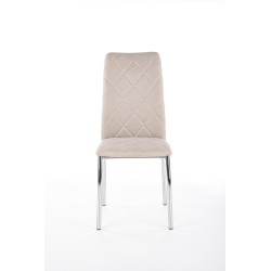 Scaun living/sufragerie Halmar K309, cadru metal,  stil modern, 43x57x97x47cm, textil, bej