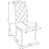 Scaun living/sufragerie Halmar K309, cadru metal,  stil modern, 43x57x97x47cm, textil, bej