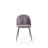 Scaun tapitat living/sufragerie Halmar K314, cadru metal, stil clasic, 49x50x80x48cm, catifea, gri