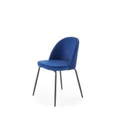 Scaun tapitat living/sufragerie Halmar K314, cadru metal,  stil clasic, 49x50x80x48cm, catifea, albastru