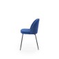 Scaun tapitat Kim, catifea bleumarin, picioare metalice, stil clasic, 49x50x80x48 cm
